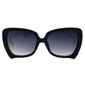 6036 | Large Black Ladies Sunglasses with Winged Arm Accents